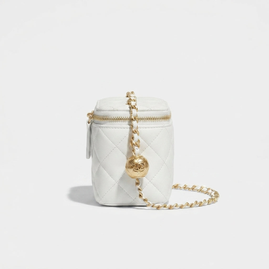 Chanel Mini Vanity Case – White & Gold-Tone - View 5