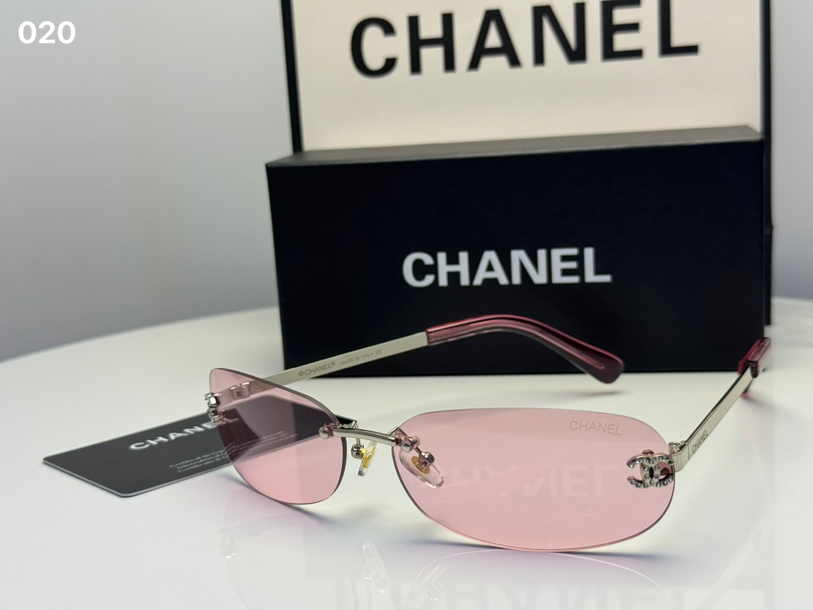 Chanel Rimless Sunglasses – Pink Tint - View 3