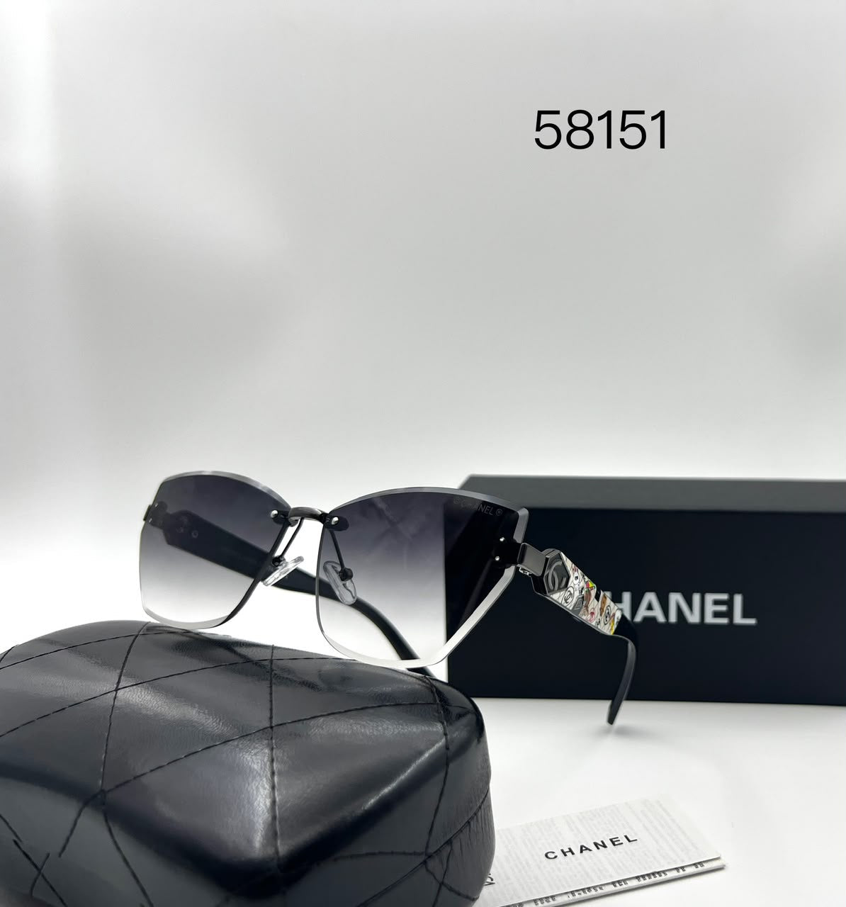 Chanel Sunglasses Black To Clear Tinted - View 3