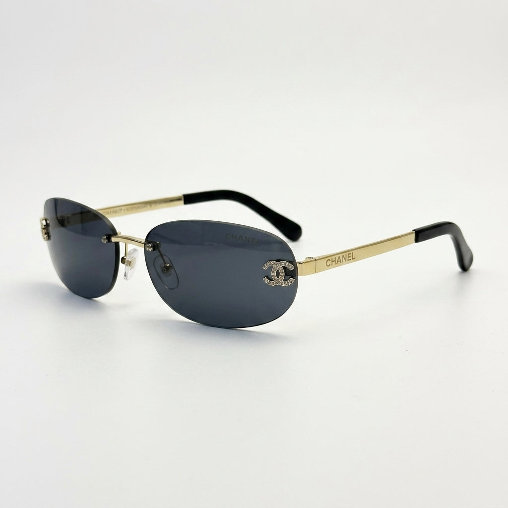 Chanel Sunglasses Oval – Gold-Tone - View 1