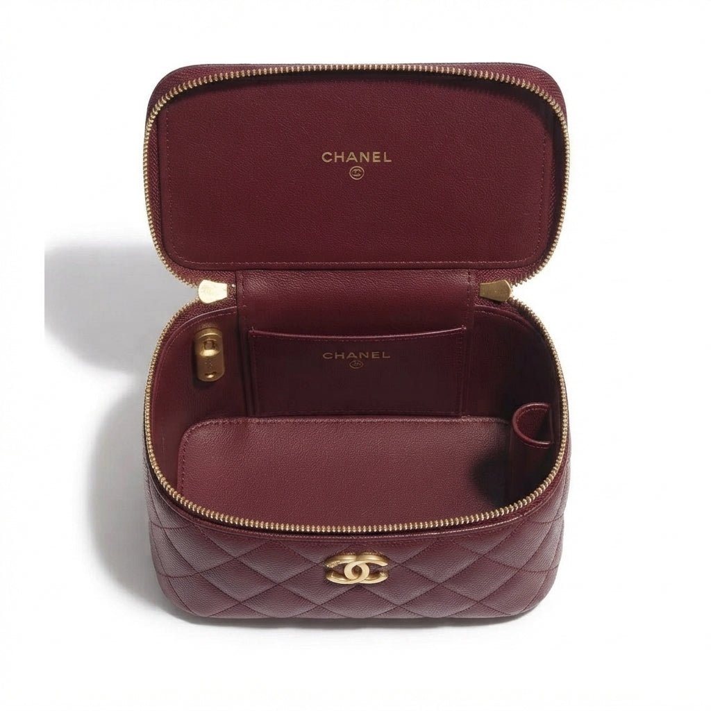 Chanel Top Handle Vanity Case – Burgundy - View 4