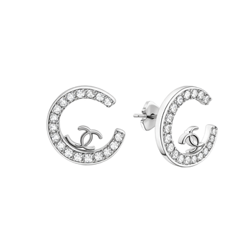 Chanel Jewelry | Uno Pavé Earings White Diamonds