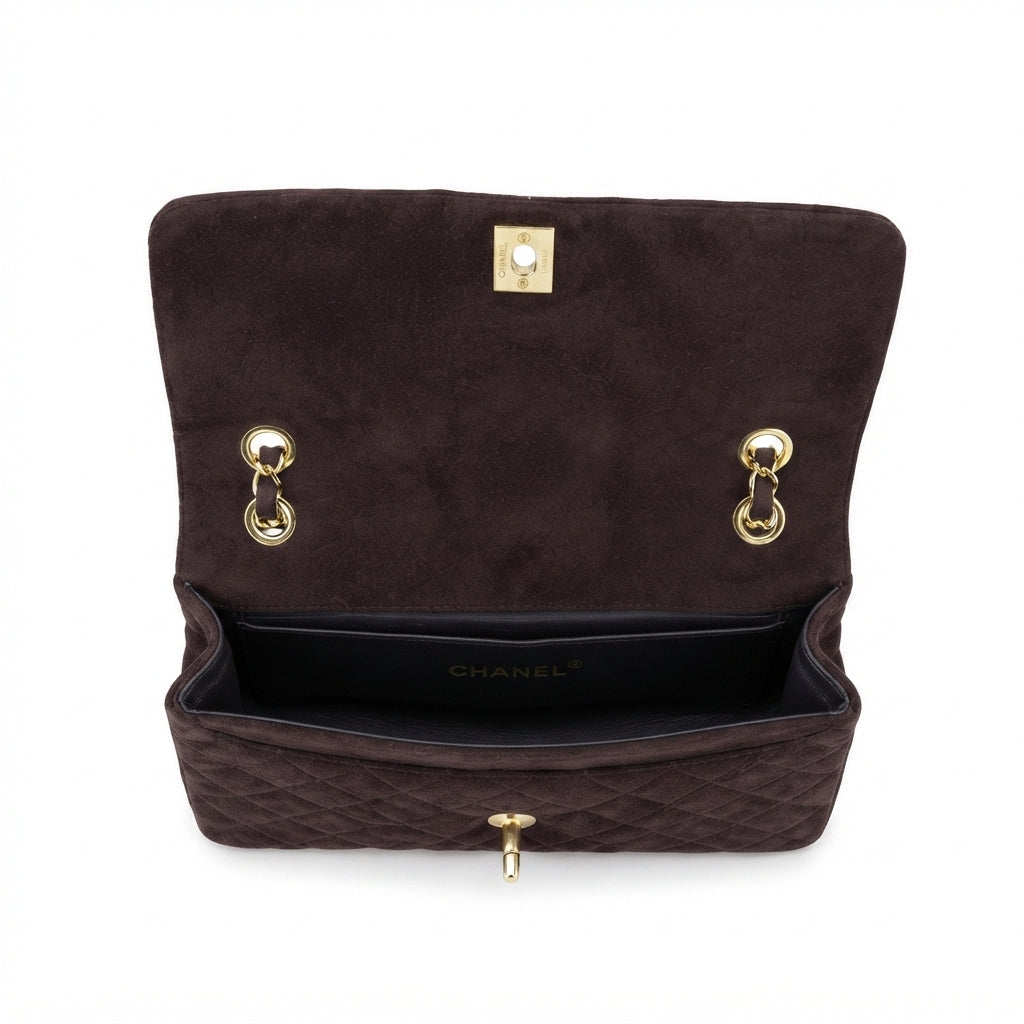 Chanel suede Handbag – Dark Brown - View 3