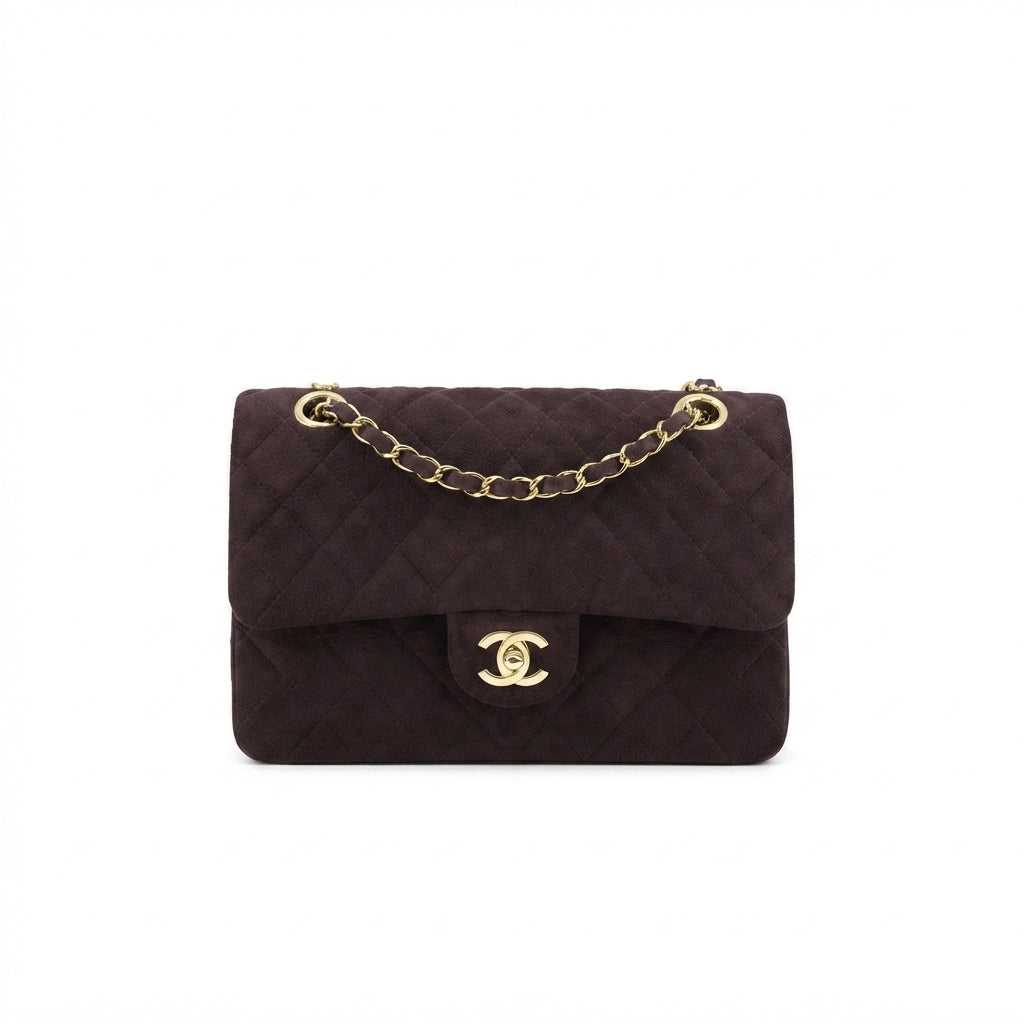 Chanel suede Handbag – Dark Brown - View 1