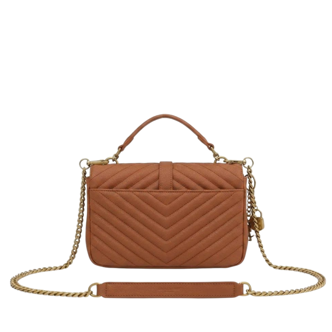 Saint Laurent Collège Chevron-Quilted Bag - View 2