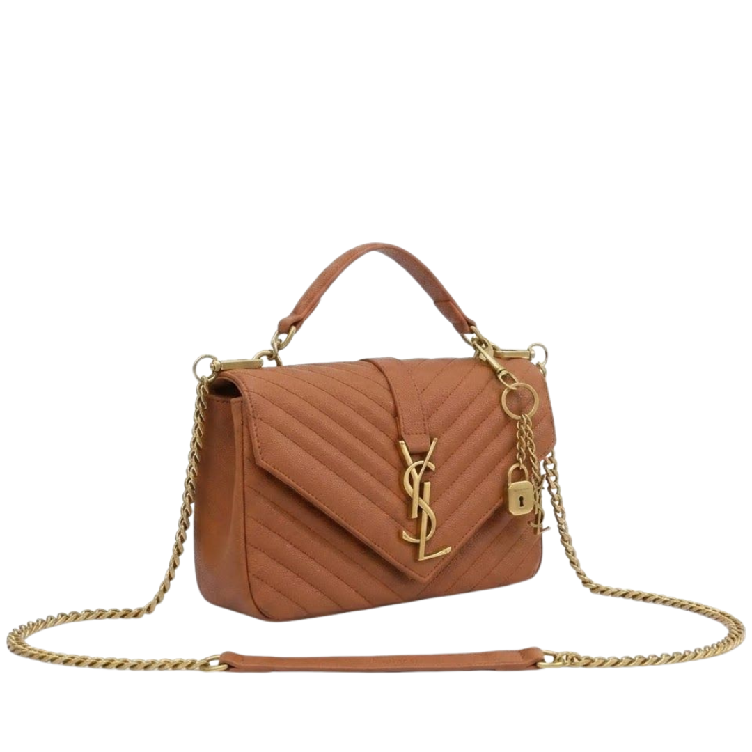 Saint Laurent Collège Chevron-Quilted Bag - View 3