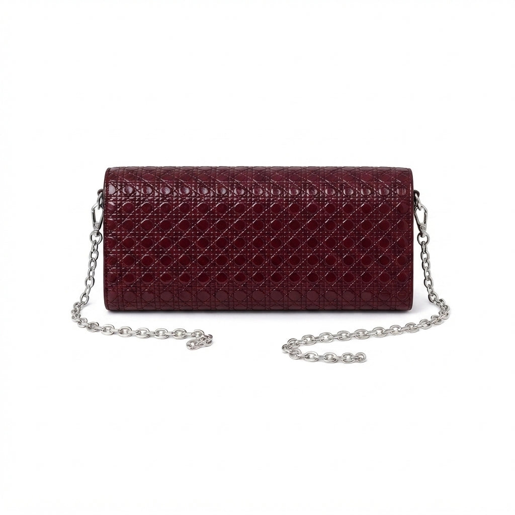 Dior Wallet on Chain – Wine Red - View 2