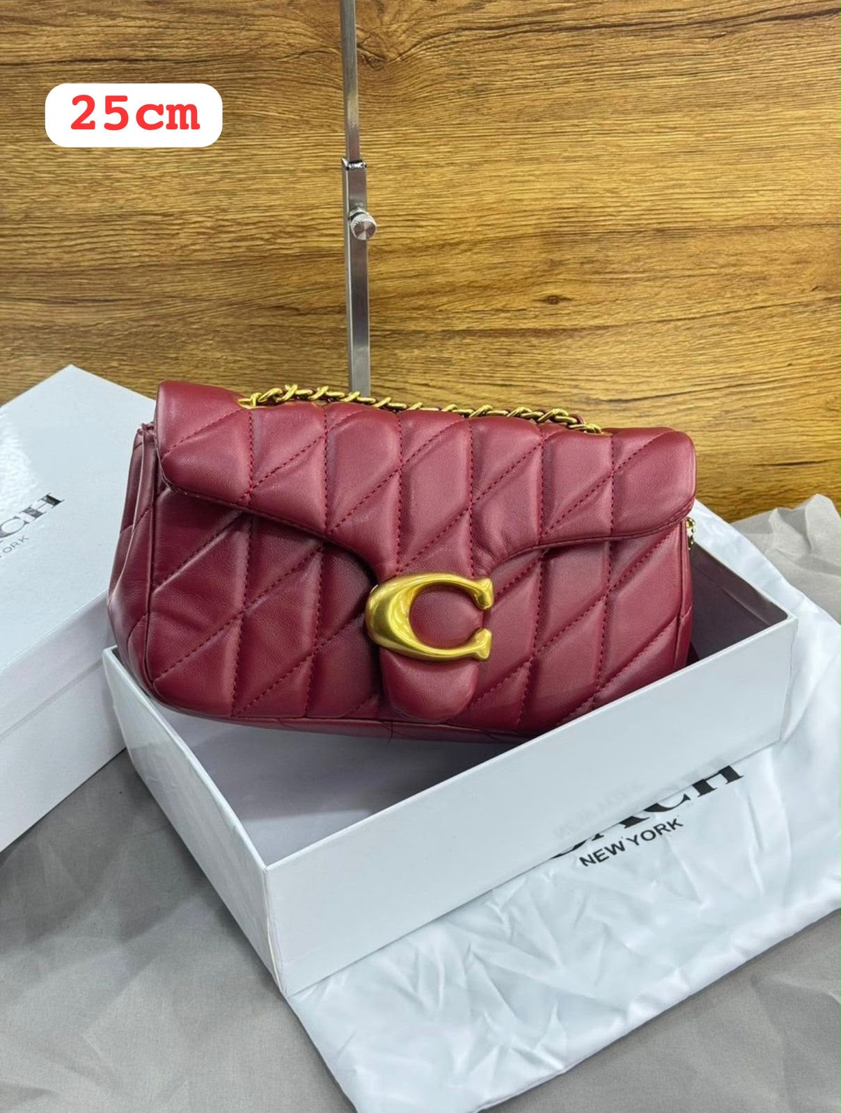 Coach Quilted Tabby Bag – Burgundy - View 5