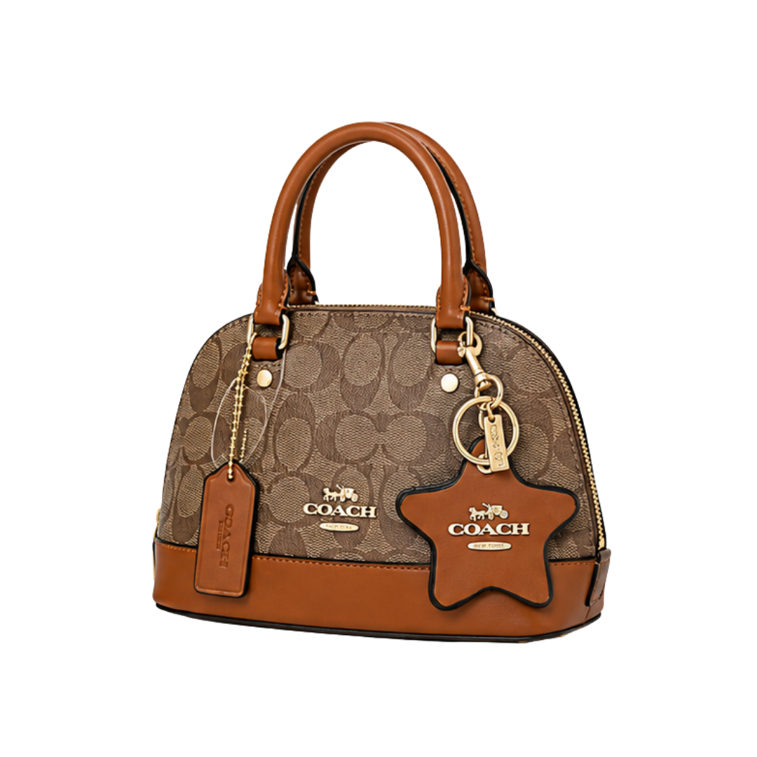 Coach Sabrina Satchel in Signature Canvas – Rich Brown - View 2