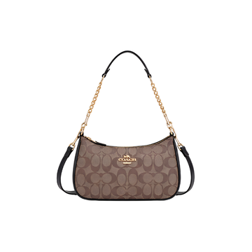 Coach Signature Canvas Shoulder Bag – Brown - View 1