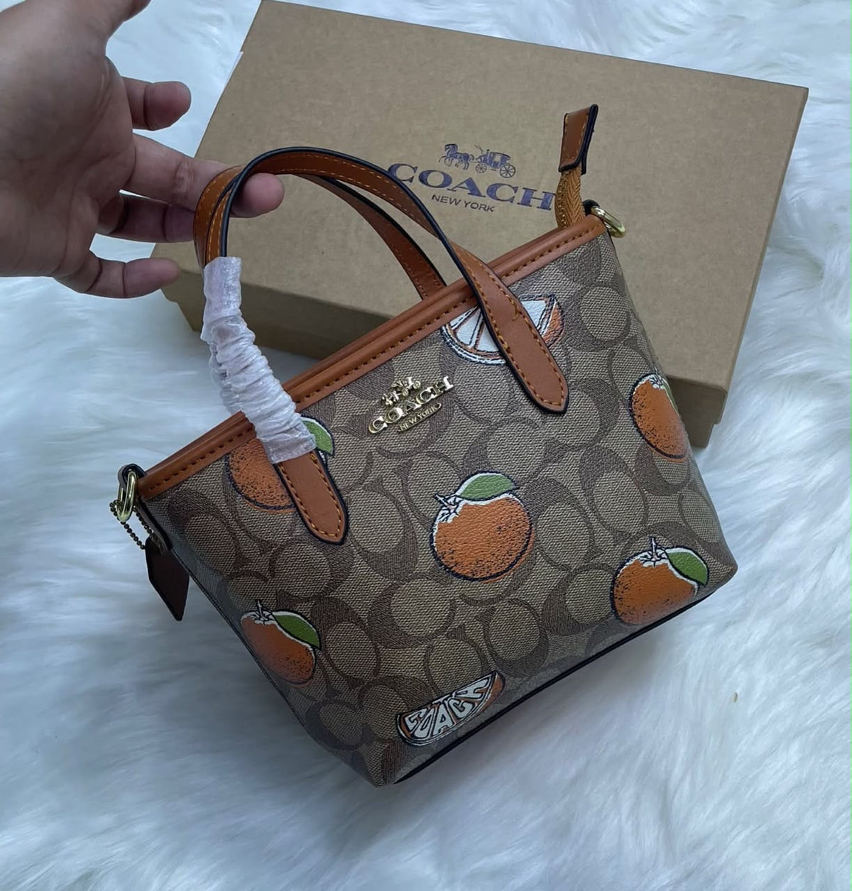Coach Signature Coated Canvas Tote Bag – Tan - View 5