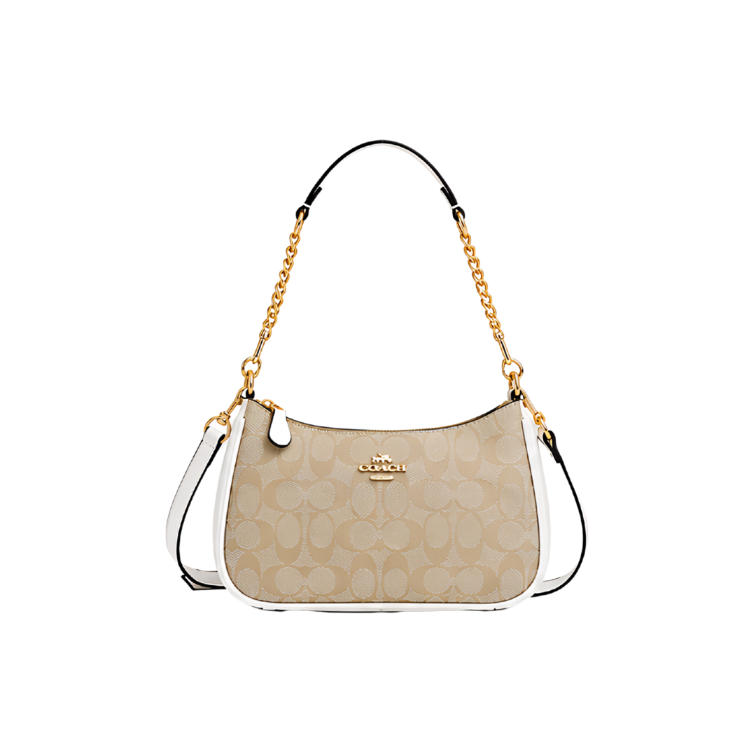 Coach Teri Shoulder Bag in Signature Canvas – Nude - View 1