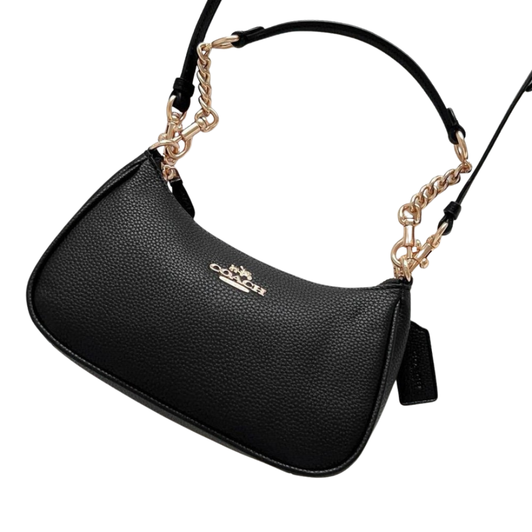 Coach Bag Teri – Black with Gold-Tone Chain - View 2