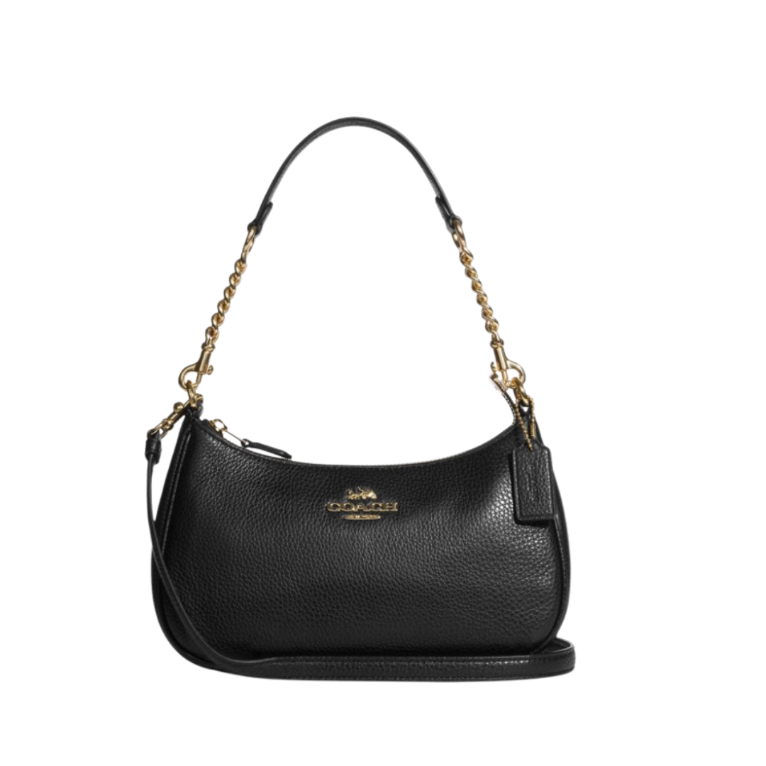Coach Bag Teri – Black with Gold-Tone Chain - View 1