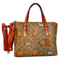 Coach Bag Canvas Vibrant Orange Fruit Print - View 3
