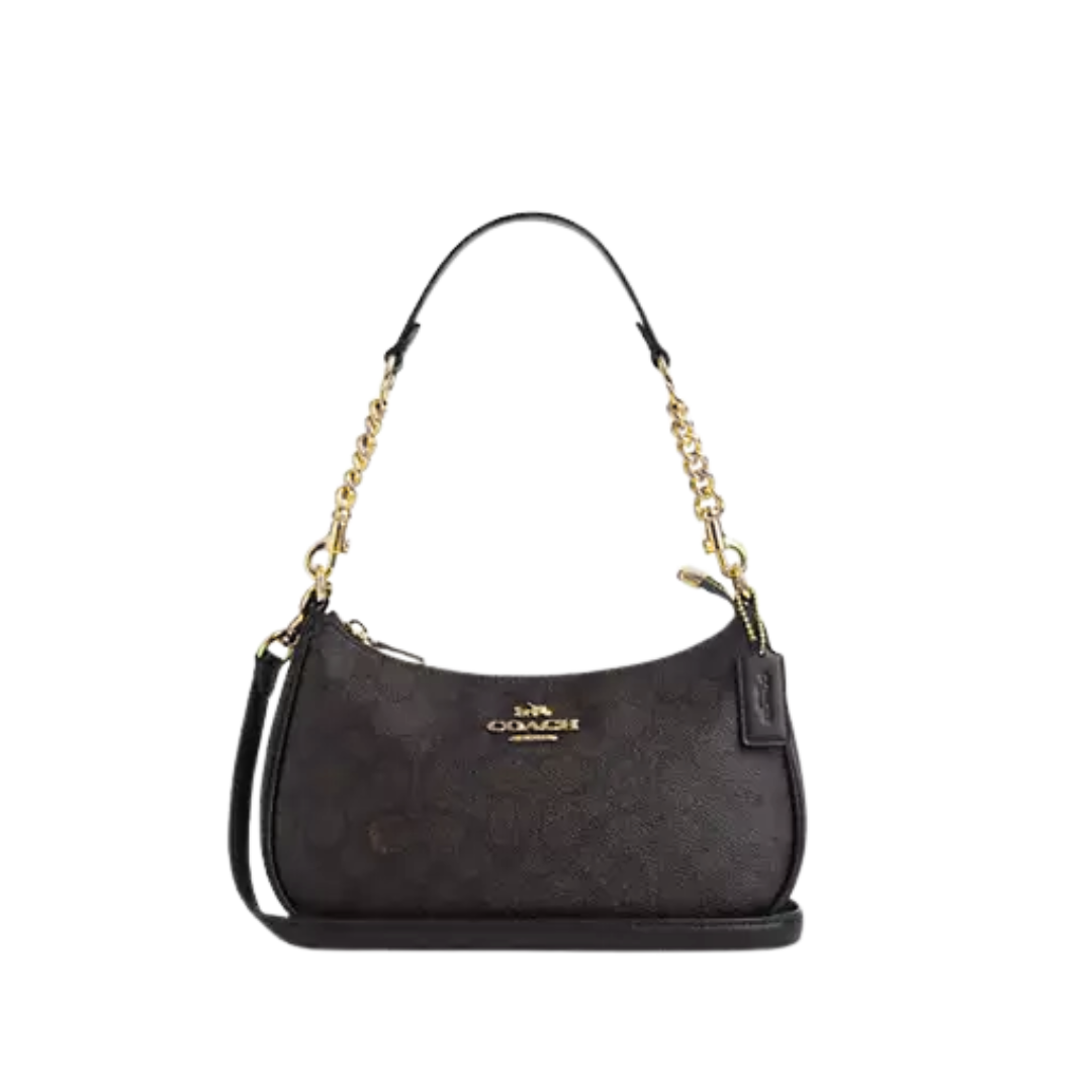 Coach Teri Shoulder Bag – Black Canvas - View 1