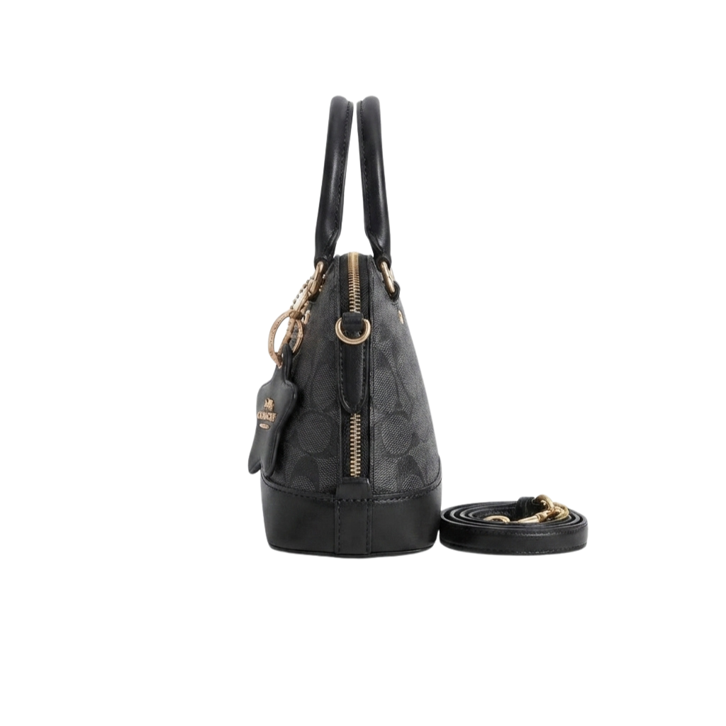 Coach Dome Satchel – Black Signature Monogram - View 2