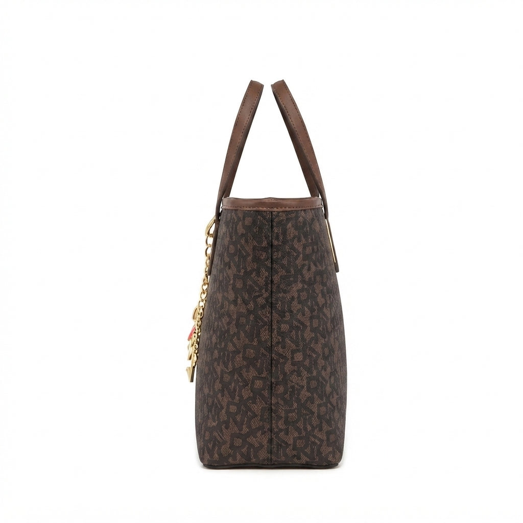 DKNY Bryant Logo-Print Tote Bag – Brown - View 3