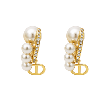 Dior Jewelry | CD Pearl Crystal Earring Gold
