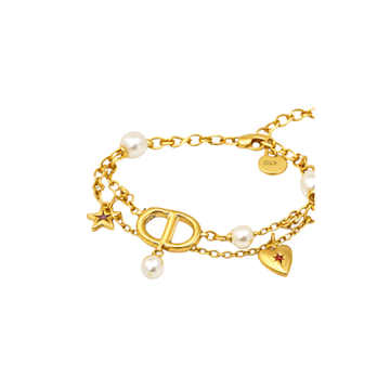 Dior Jewelry | CD Star Pearl Layered Necklace Gold