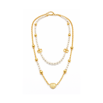 Dior Jewelry | Petit CD Heart Pearl Double Necklace