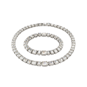 Dior Jewelry | Solitaire Crystal Necklace and Bracelet Set Silver