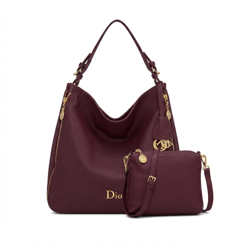Dior 2-Piece Handbag Set – Burgundy - View 2