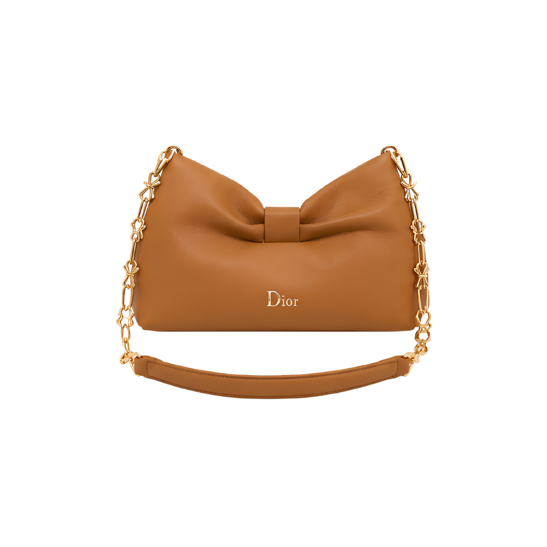 Dior Bow Leather Bag – Tan - View 1