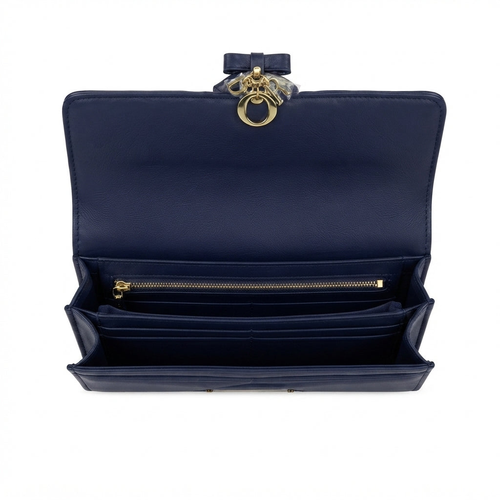 Dior Cannage Flap Bag with Top Handle – Blue - View 2