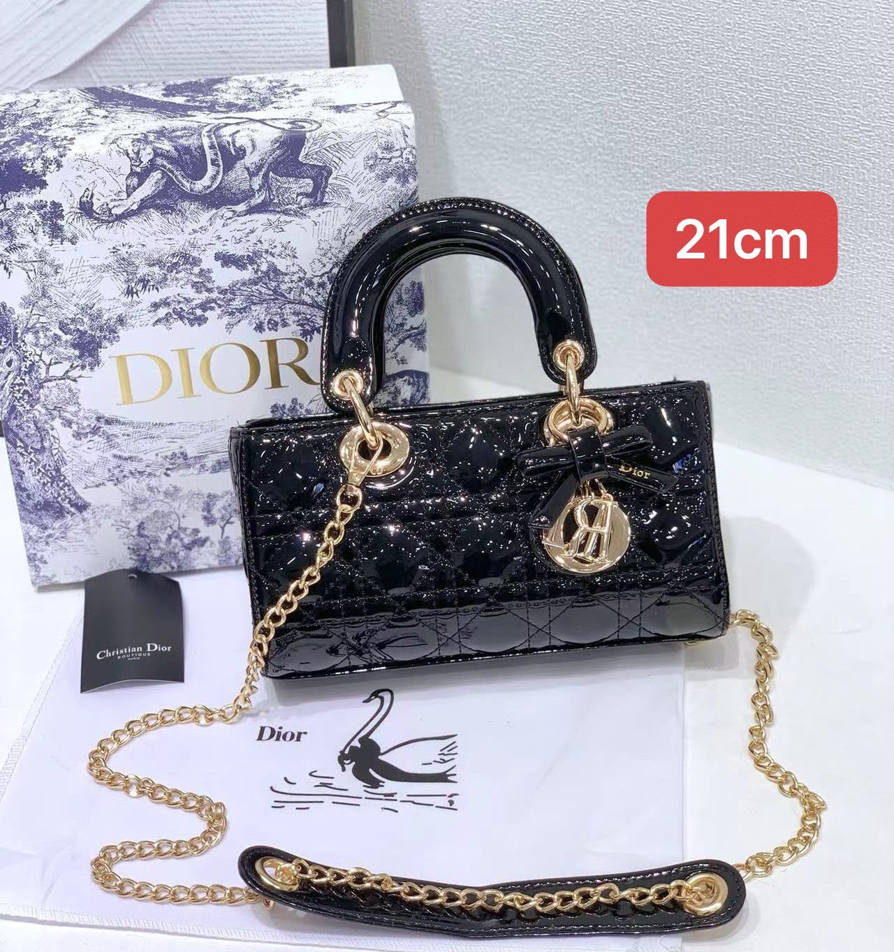 Dior Lady D-Joy Leather Bag – Black - View 5