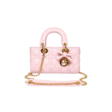 Dior Lady D-Joy Quilted Leather Bag – Pink - View 1