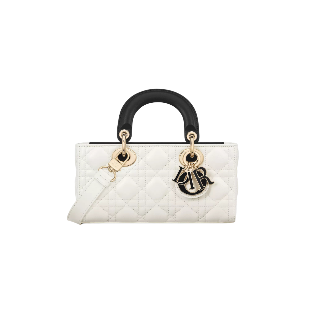 Dior Lady D-Joy Quilted Leather Bag – White - View 1