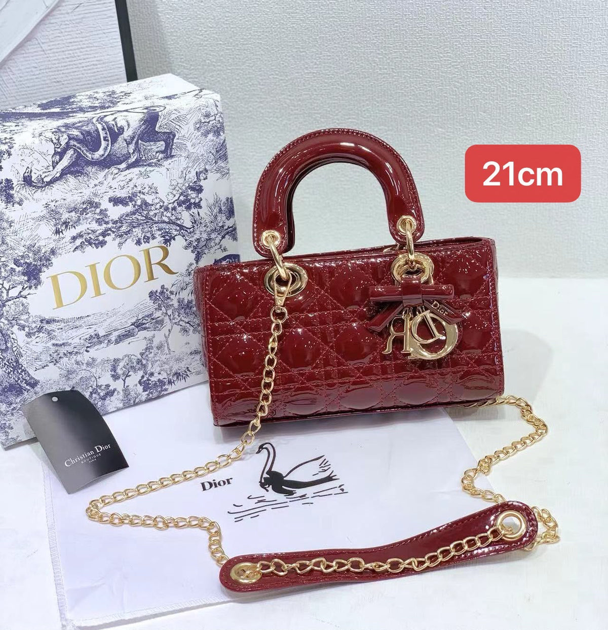 Dior Lady D-Joy Bag – Cherry Red - View 5