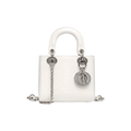 Dior Mini Lady Dior Crocodile-Style Leather Bag – White - View 1