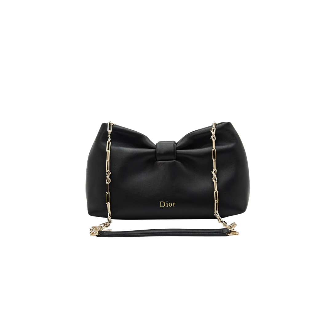 Dior Lambskin Bow Leather Bag – Black - View 1