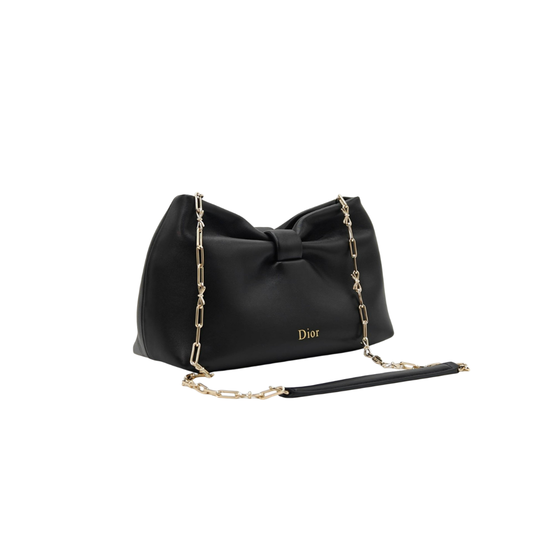 Dior Lambskin Bow Leather Bag – Black - View 2