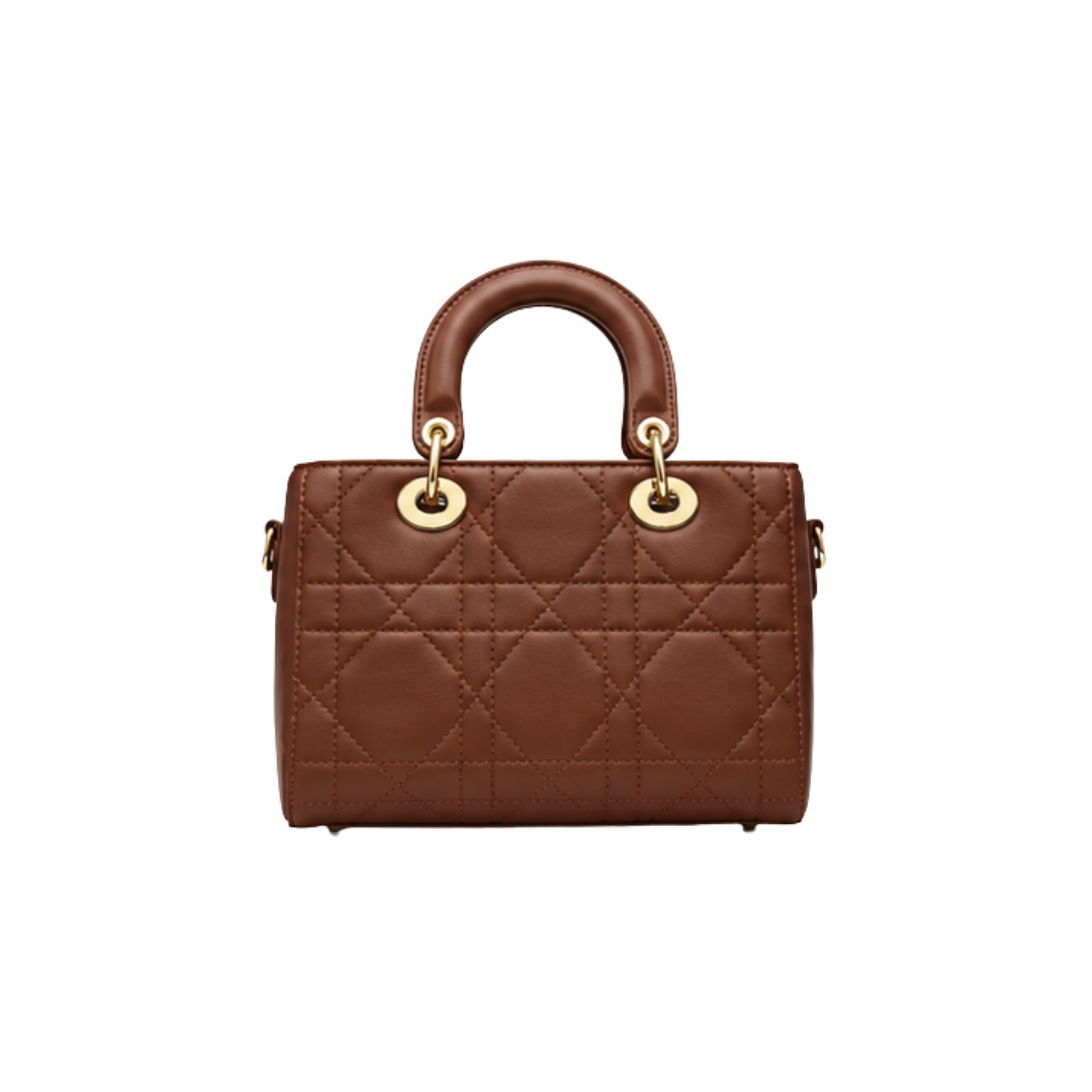 Dior Quilted Leather Handbag – Brown - View 4