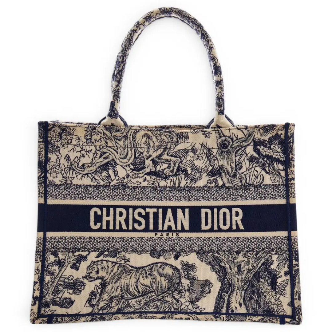 Dior Toile de Jouy Tiger Embroidery Bag – Blue - View 1