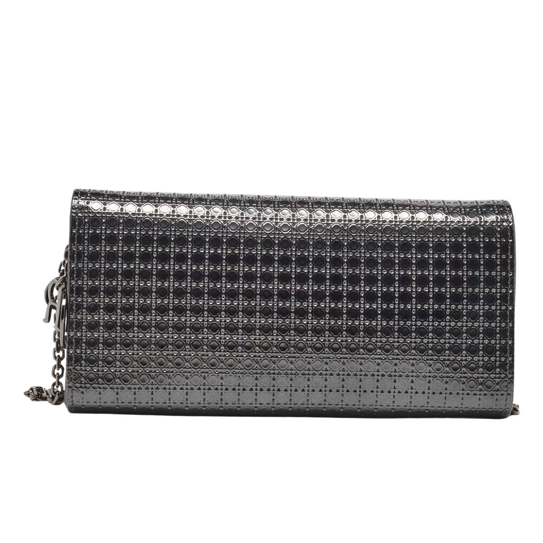 Dior Micro-Cannage Wallet – Metallic Black - View 1
