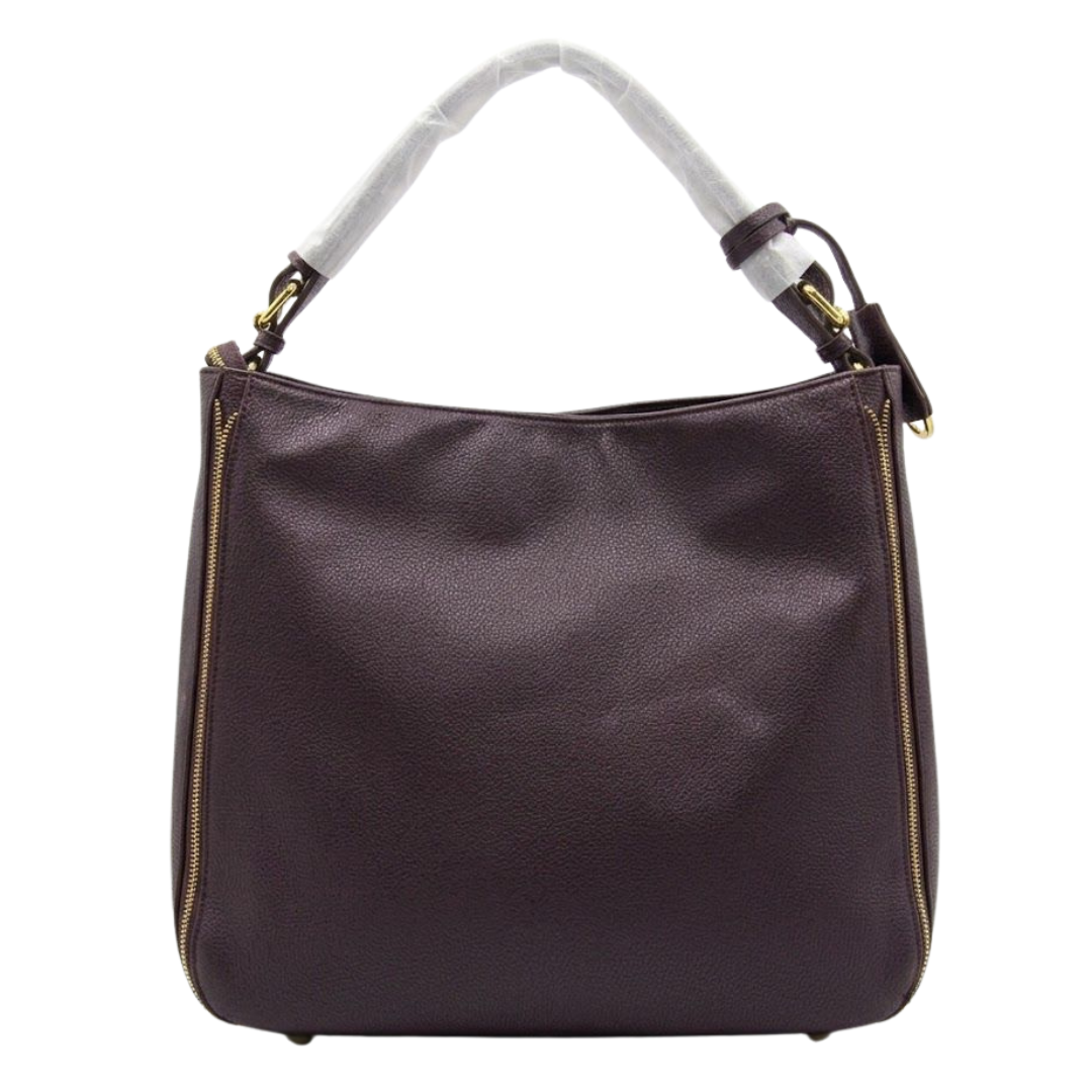 Dior Pebbled Hobo Shoulder Bag – Burgundy - View 2