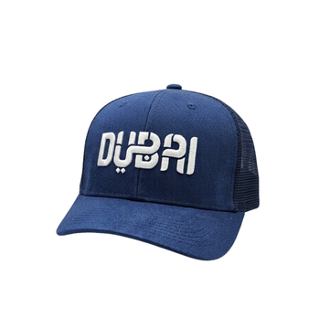 Dubai Cap | 3D Embroidered Trucker Blue - View 1
