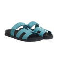 Hermès Chypre Sandals – Bleu Minéral - View 1