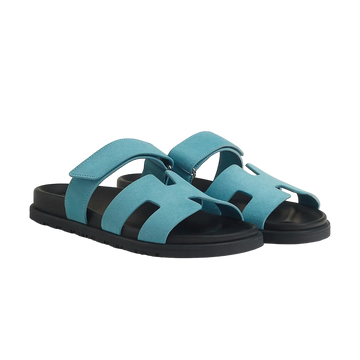 Hermès Chypre Sandals – Bleu Minéral - View 1