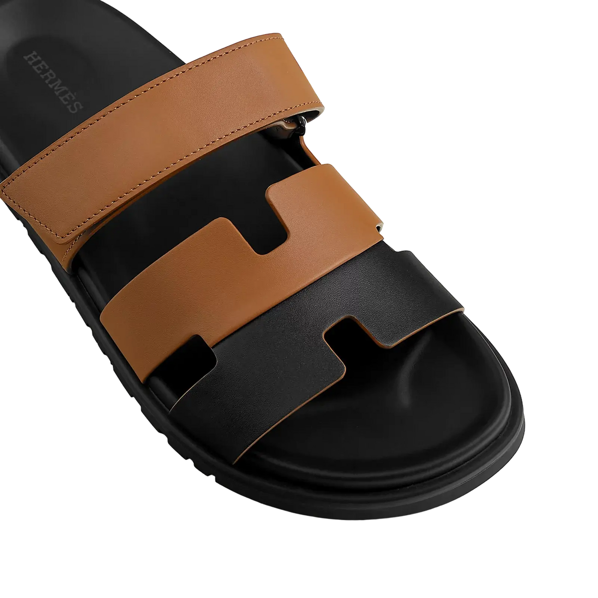 Hermès Chypre Sandals – Noir/Naturel - View 2