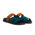 Hermès Chypre Sandals – Vert Mousse / Naturel - View 1
