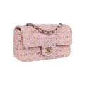 Chanel Mini Flap Bag Pink Tweed and Sequin Light Gold Hardware - View 2
