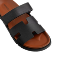 Hermès Chypre Sandals – Noir / Naturel - View 2