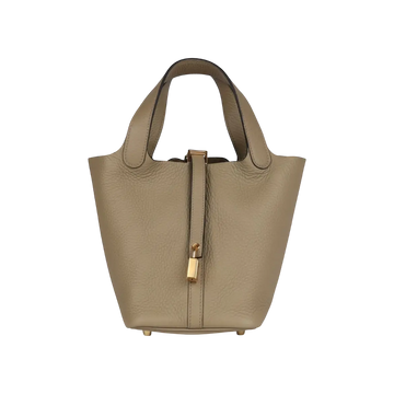 Hermès Picotin Lock 18 Bucket Bag – Beige Marfa Clemence Gold Hardware - View 1