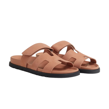 Hermès Chypre Sandals – Nude Suede - View 1