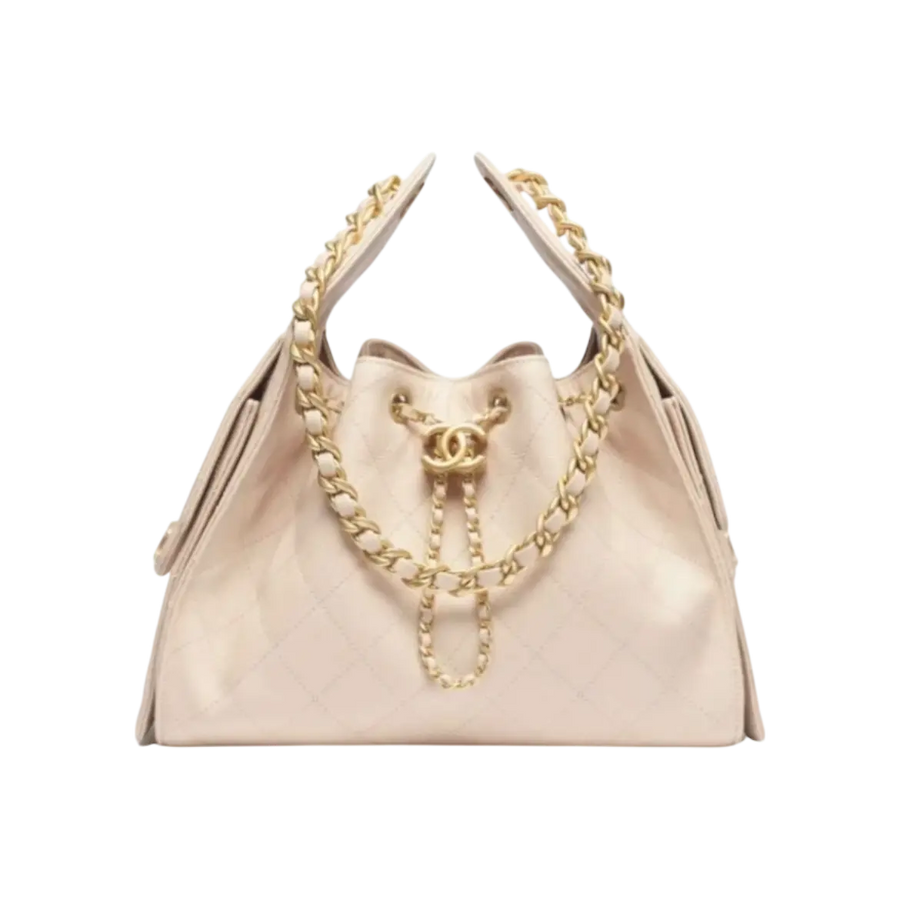 Chanel 25 Small Handbag – Gold & Beige - View 1